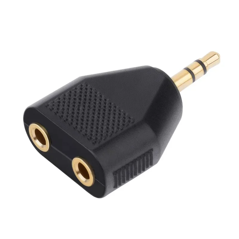 5/20PCS 3.5mm Stereo to 2-3.5mm Copper Gold Stereo 3.5mm 1 Male to Dual Female Jack Audio Y Splitter Headphone Adapter