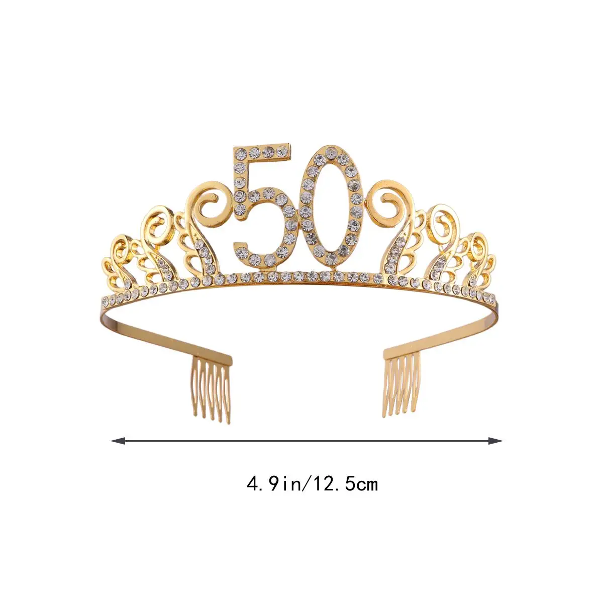 

Crystal Tiara Rhinestone Crown Birthday Headbands Queen Comb Women Exquisite Clear Shining Anti Rust Nickel Free Safe Wearing