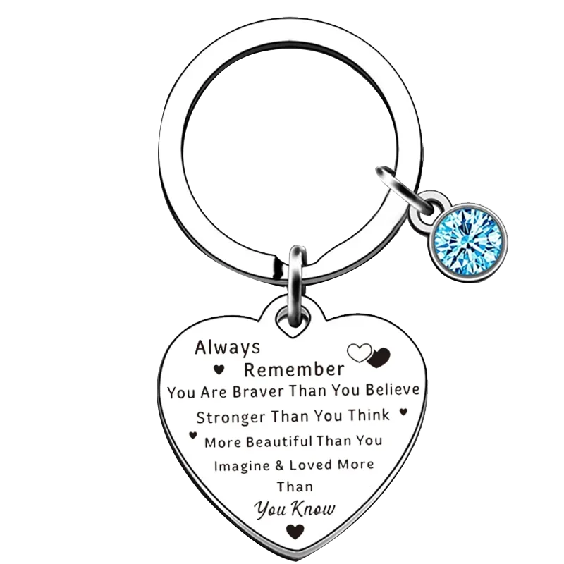 Friends Gifts Keychain Pendant Always Remember You Are Braver Than You Think Key Chains Inspirational Gifts