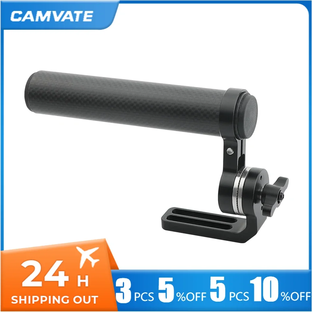 CAMVATE Carbon Fiber Top Griff Grip Mit M6 ARRI Rosette Montieren Sitz & 1/4 "-20 Schrauben Für DSLR kamera Käfig Rig Unterstützung System