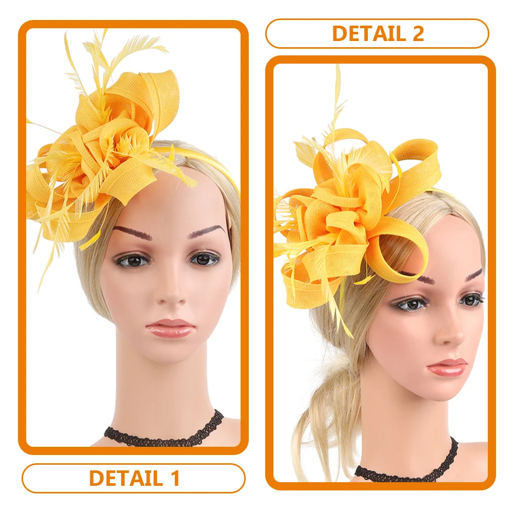 

Retro Hair Accessories 1920 Flapper Headbands Yellow HA9186 Tea Hats Women Fascinators Vintage Prom Headpiece