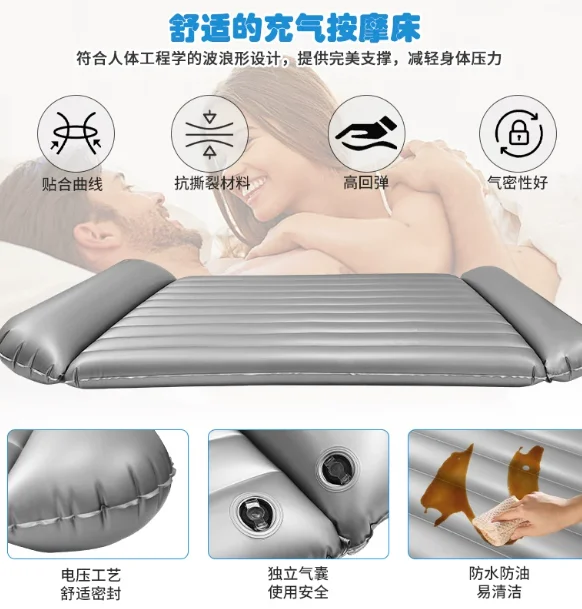 

Double pillow inflatable water mattress single double spa bed sauna massage bath water bed thickened PVC air bed