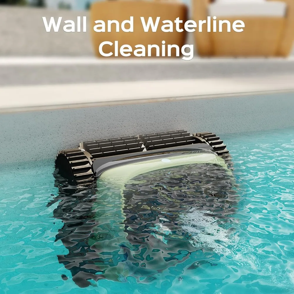 Line robot pool cleaner, wall and waterline cleaning, intelligent route planning, 150 minute running time
