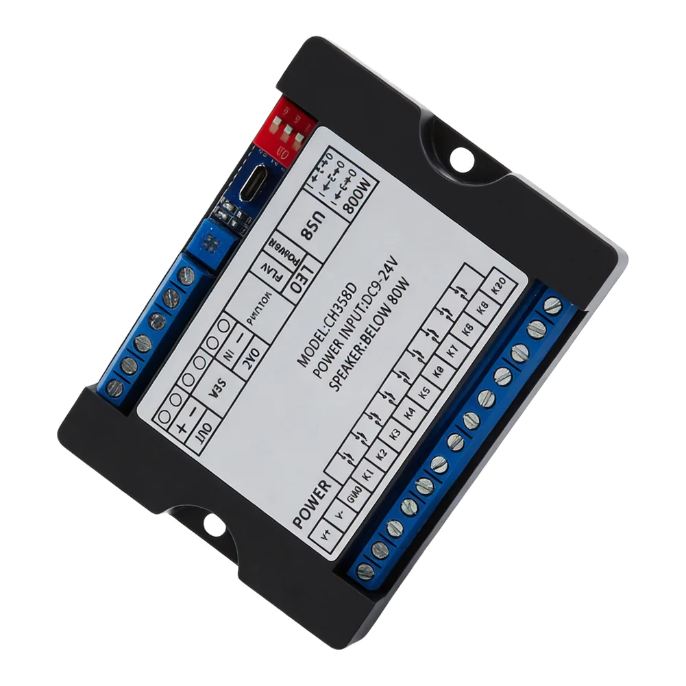 CH358D Voice Playback Module 80W DC 9-24V With USB Audio Update And 10 Trigger Ports For Broadcasting Industrial Electronic Comp