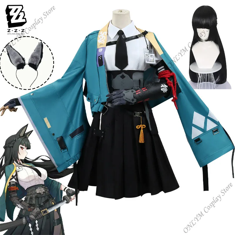 ZZZ Hoshimi Miyabi Cosplay Costume Game Zenless Zone Zero Cosplay Wig Outfits Halloween Carnival Party Role Play Uniform Women