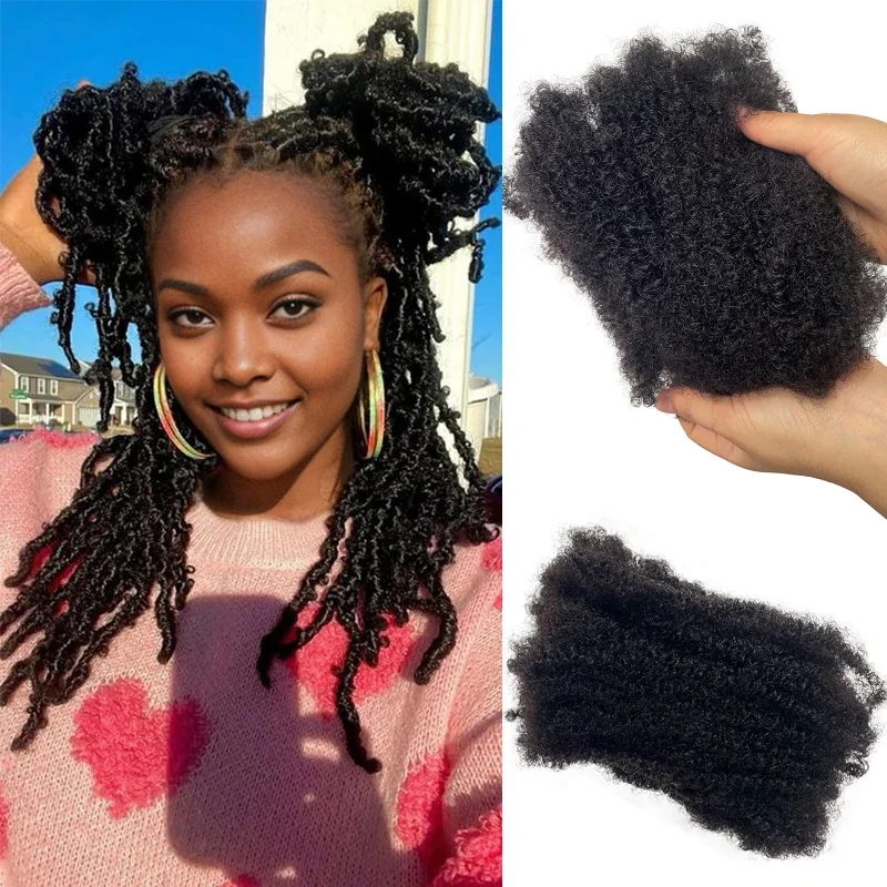 30-50g 8-14inch Human Hair Afro Kinky Curly Wave Bulk Extensions Braiding Hair Dreadlocks Bulk Bulks Crochet Hair Extensions