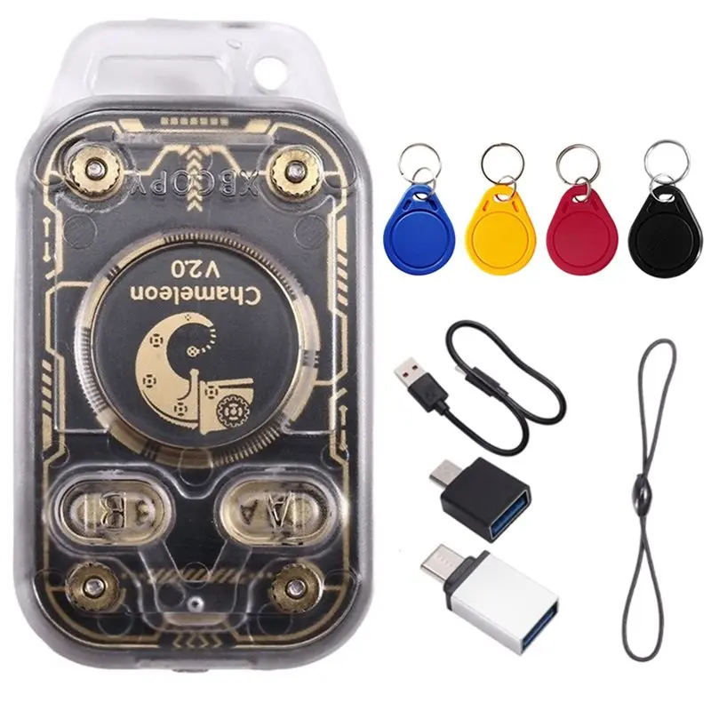 

[LXYA68Z!] Chameleon V2.0 RFID Smart Chip Reader Emulator+ 4XUID Keychain Duplicator 125K 13.56Mhz Ultra Card Decoding Funct