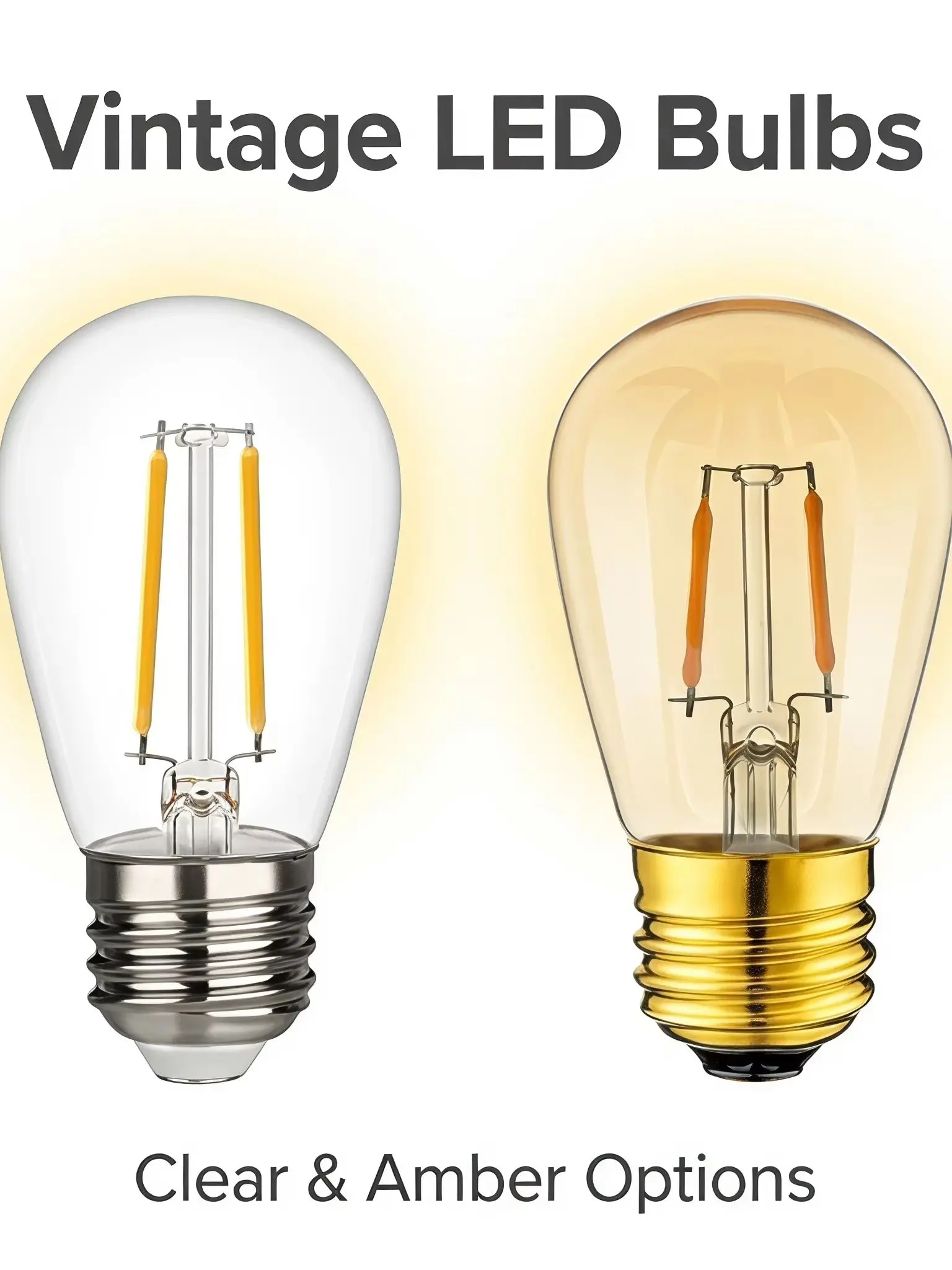S14 3V 220V 110V 1W 2W Warm Bulb LED Filament Outdoor Camping Waterproof E27 Screw Energy Saving Double Vision Super Bright