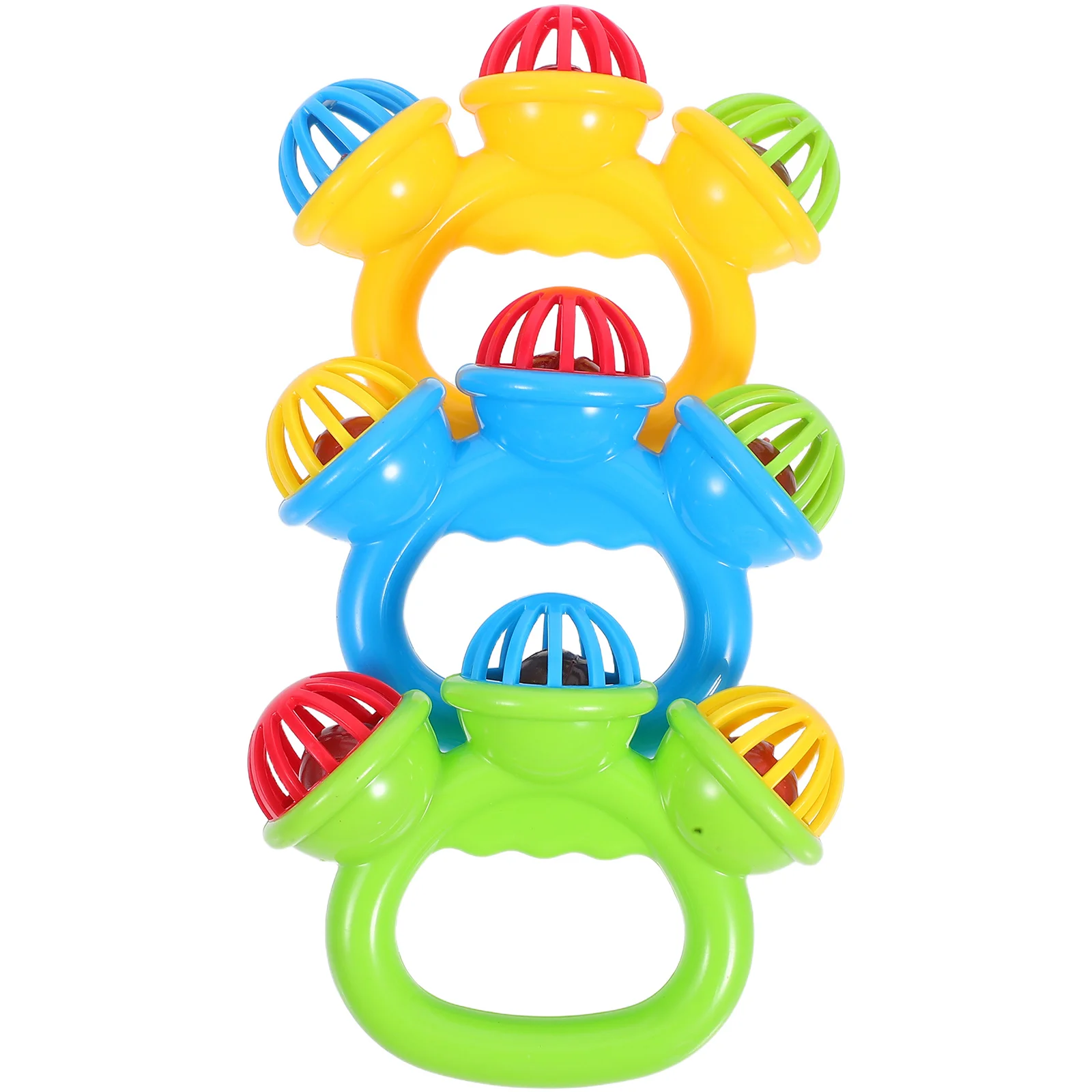 Tamborim de Mão Pequeno para Crianças, Conjunto de 3 Peças de Brinquedo com Sino, Instrumento Musical de Cor Aleatória, Presente de Som Calmante para Bebês