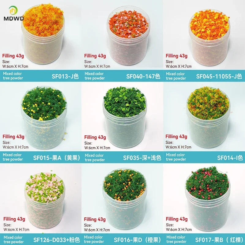 50ml 1-3mm Simulation bush grass sponge tree powder coarse grain flowers leaves diy military train model sand table scene layout