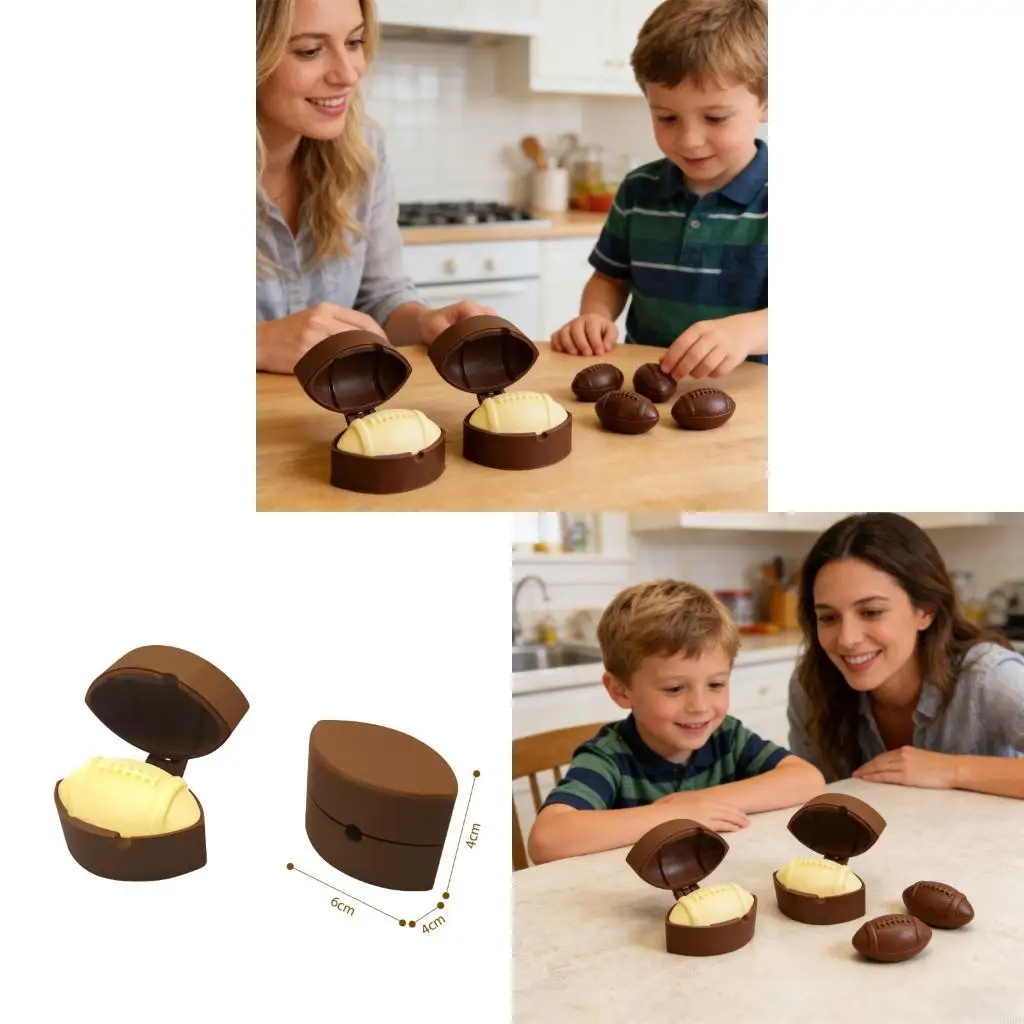 G92C Football Baking Accessories 2Pcs Football Cake Candy Molds With 100Pcs Sticks For Creative Sports Ball Theme Cake