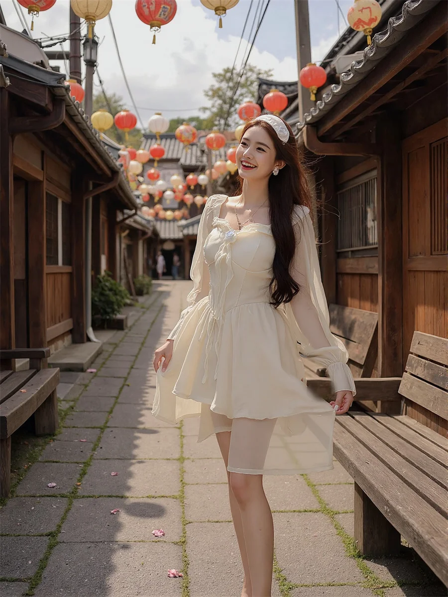 فساتين نسائية بيضاء للمرأة سليم صالح الحلو نمط الخريف ثنيات الكشكشة الجوف التدريجي ماتي الحبيب عدم التماثل رسمي خط واحد