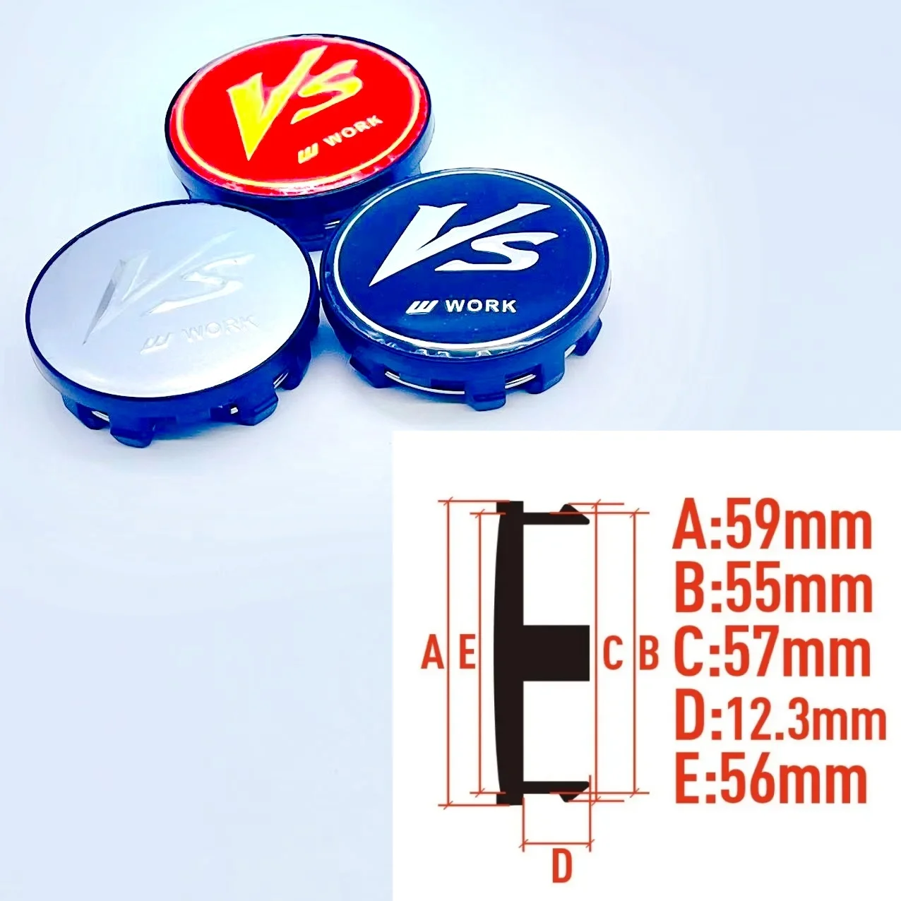 

4pcs/lot 3D High Quality 59mm Car Wheel Hub Cover Center Caps for VS W Work Racing Styling Badge Emblem Accessories