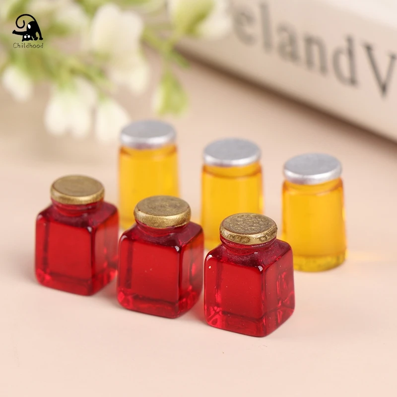 1/12 Scale Doll House Glass Sugar Container Jam Bottle Honey Simulation Pot Mini Home Kitchen Toy