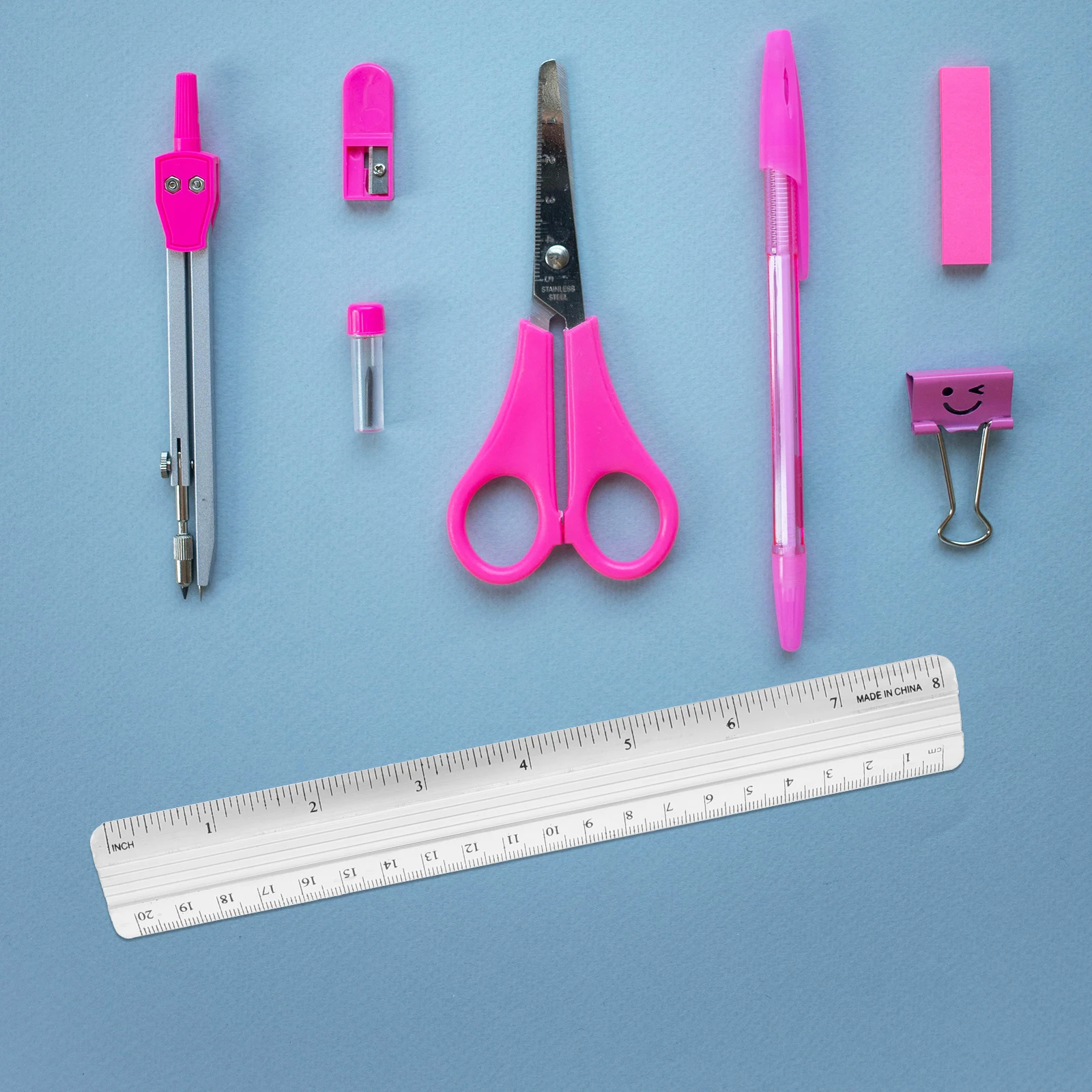 

6pcs Aluminum Alloy Ruler Smooth Edges Dual Units School Office Carpentry Engineering Projects Sewing Drafting Metal