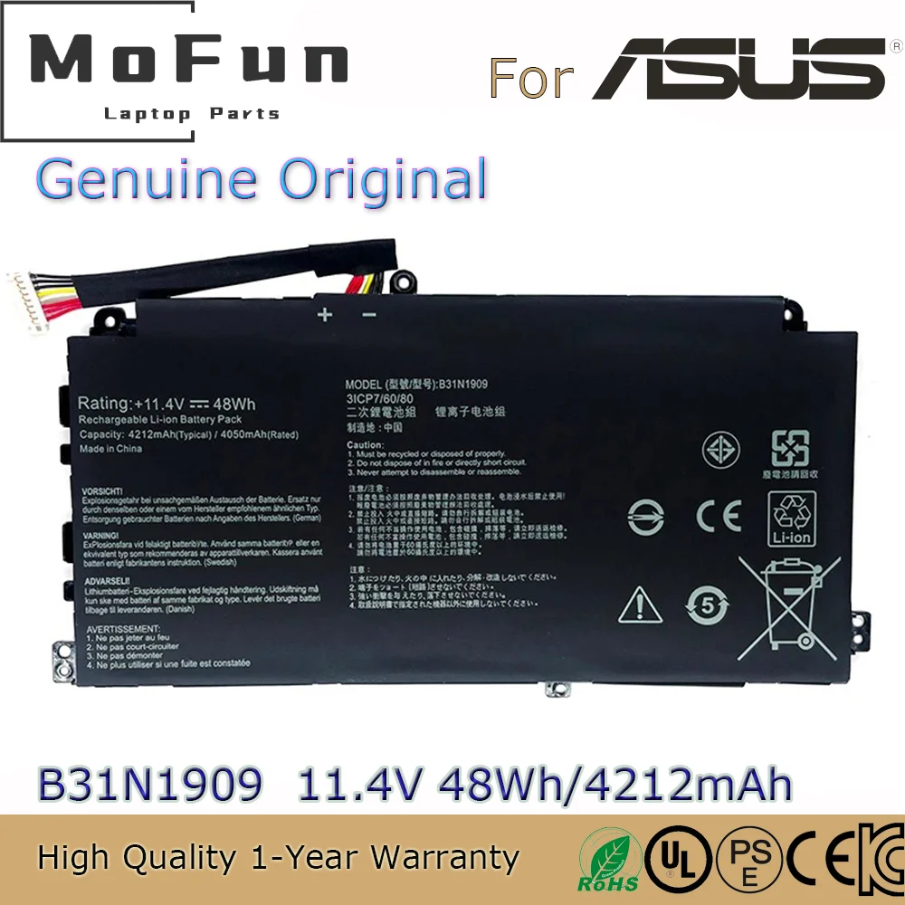 Brand New Original B31N1909 11.4V 48Wh Laptop Battery for Asus ExpertBook P2 P2451 P2451FA P2451FB 0B200-03670000