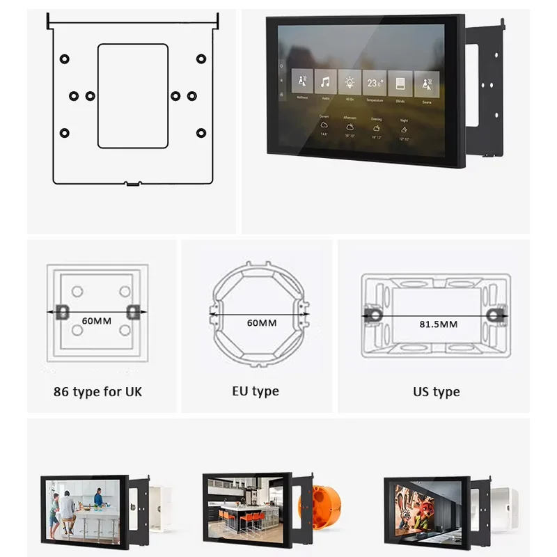 2025 Latest 8 Inch Metal Control Panel Wall Mounted Touch Screen Embedded Android Tablet Embedded Smart Home Tablet