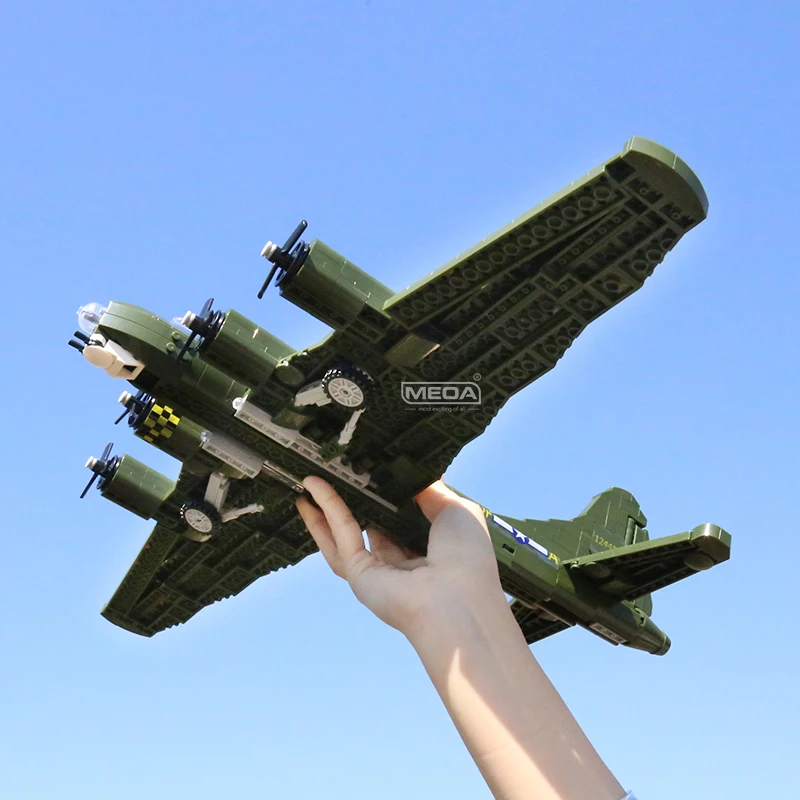 WW2 Military Aircraft Building Bricks B-17 Bomber Model Airplane Block Kids DIY Self-assembly Plane Series Creative Bricks Gift