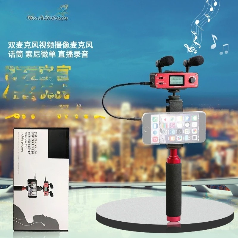 Dual microphone video camera microphone microphone, micro-single camera, live recording