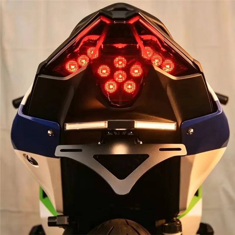 New Arrivals-LED Motorcycle Signal Lights Rear License Plate Holder Accessories For Kawasaki Ninja 500 2025-2026 Turn Signals