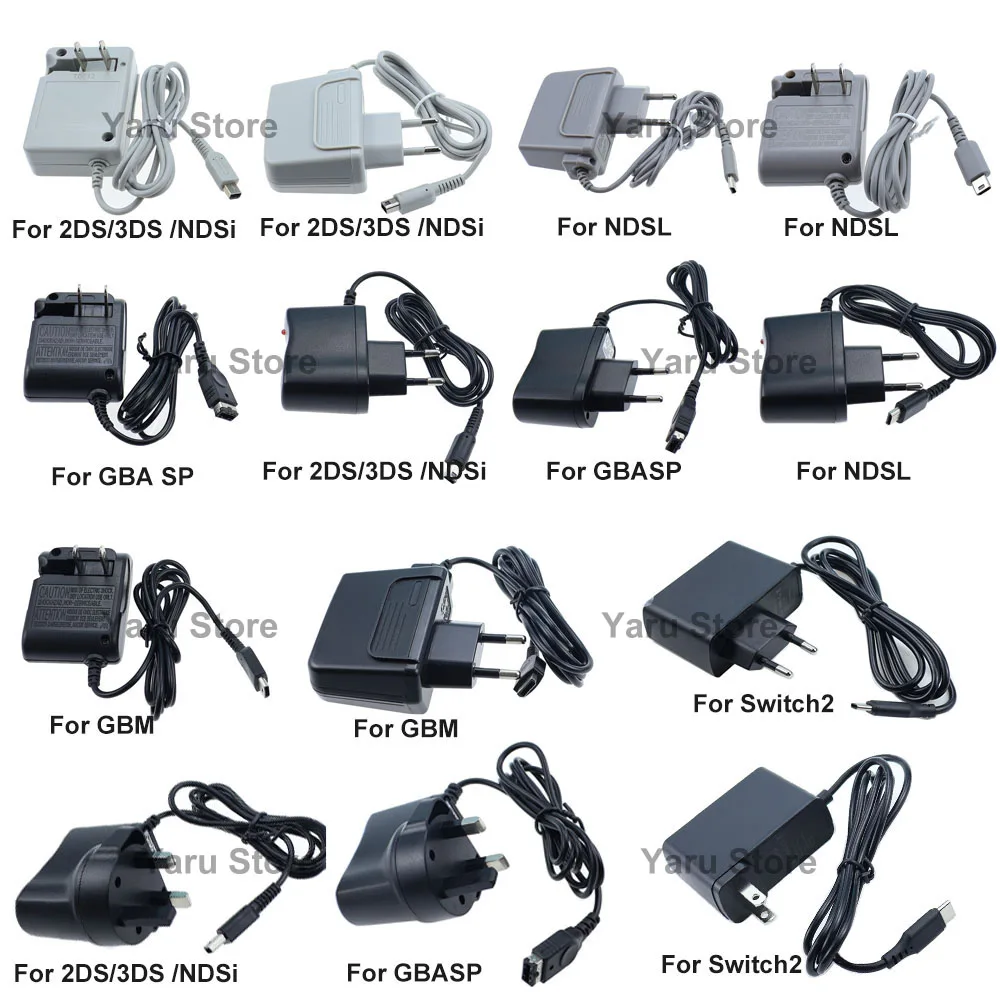 Adaptador de Corriente para Consola de Juegos Portátil Nintendo DS NDS Lite NDSL 3DS GBA SP GBM, Repuesto