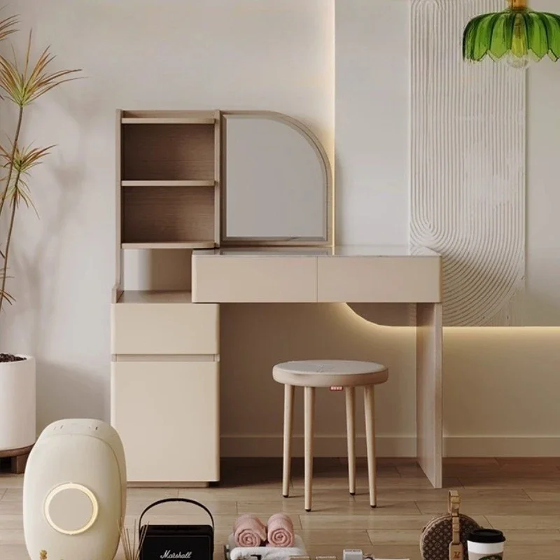 

/makeup table vanity Dressing table desk dressers Toiletries dresser Bedroom Furniture Cream wind dresser retractable rock slab