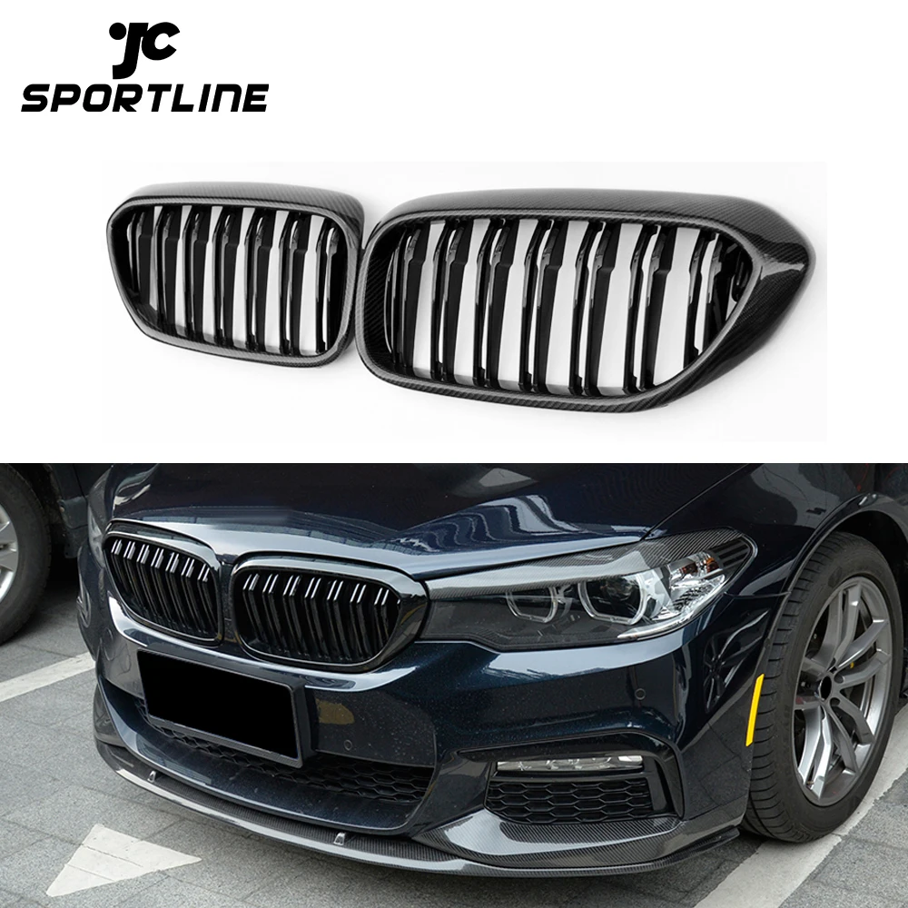 

G30 Carbon Fiber Dual Slats Car Grills For BMW 520i 530i 535i 540i M Sport 2017-2020