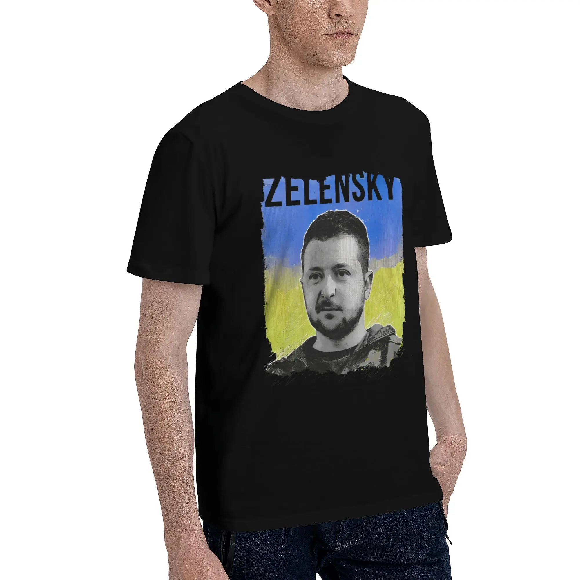 Fashion Zelensky Ukraine T Shirt for Men Women  100% Cotton T-shirts Short Sleeve Clothing