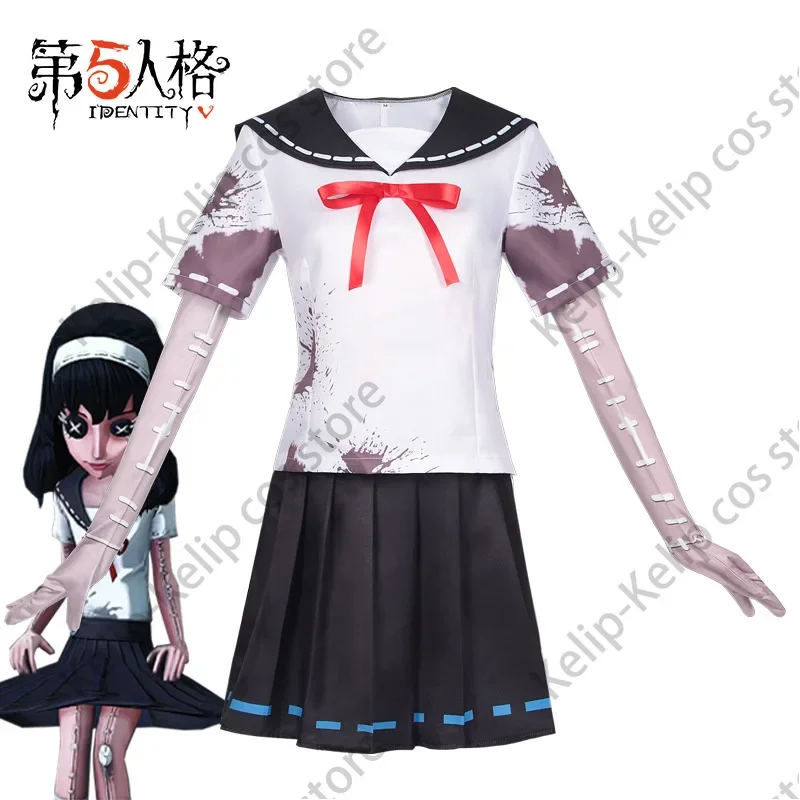 Game Identity ⅤYidhra Outer God Cosplay Costume Dream Witch Kawakami Tomie White Jk Uniform Wig Anime Sailor Skirt Party Suits