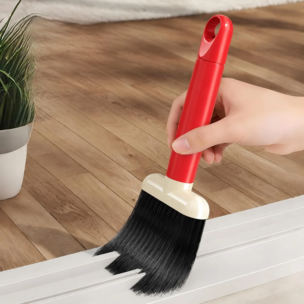 Red Cleaning Brush Multi Purpose Crevice Gap Cleaning Tool Soft Bristled Dusting Brush Mini Duster for Car Air Vent Track Sofa
