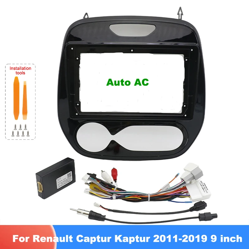 

Car Radio Fascia Frame For Renault Captur Kaptur 2011-2019 AT MT European Version 9 inch Stereo Panel Harness Power
