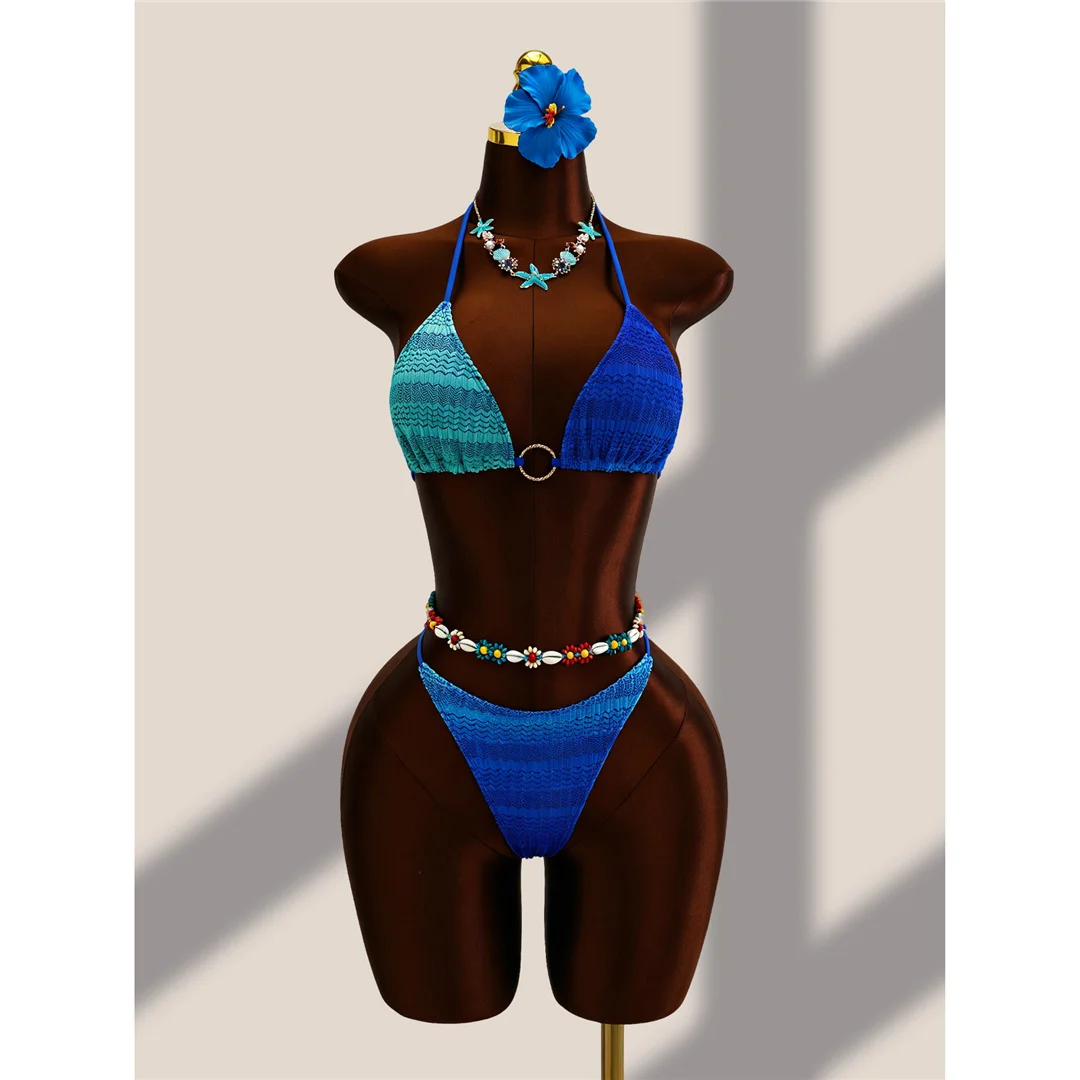 4-teiliges Bikini-Set mit Überwurfrock, Farbverlauf, Damen-Badebekleidung, Badeanzug, Badebekleidung, Badeanzug, Schwimmbekleidung V8303 – Detail 18