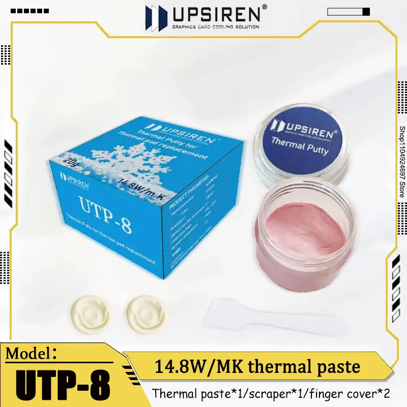 UPSIREN UTP-8 Thermal Paste Computer Accessories CPU Cooling and Heat Dissipation Silicone Clay 14.8W/MK Thermal Gel 10g/20g/50g