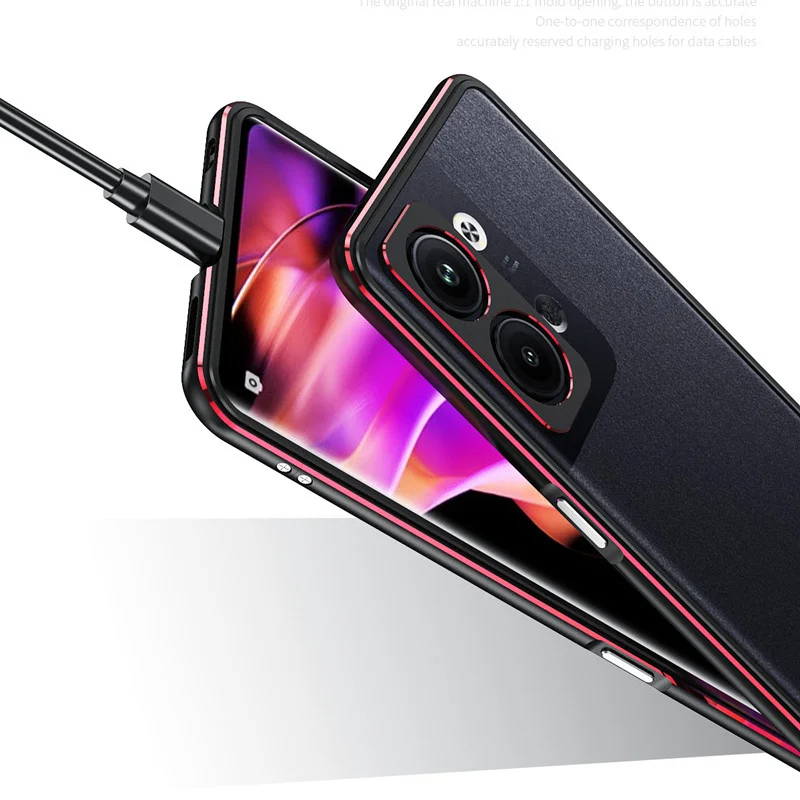 For OPPO Reno 9/9 Pro /9 Pro+ Matel Bumper Case Slim Game Cover with camera Protector