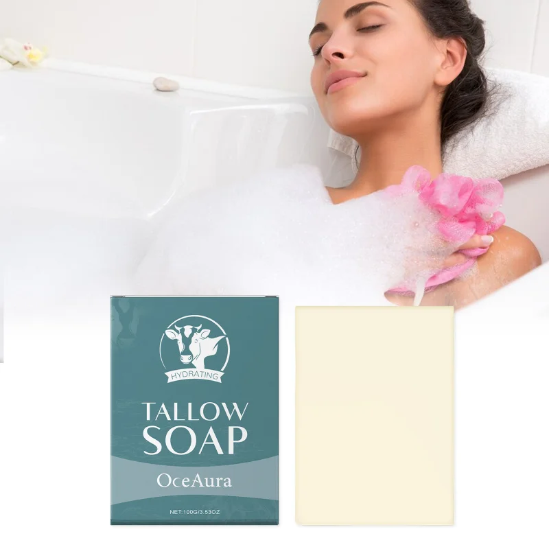 

Успокаивающее мыло для кожи с говяжьей лайпой и говядиной - очищающее, увлажняющее, питательное, смягчающее, ароматное мыло для ухода