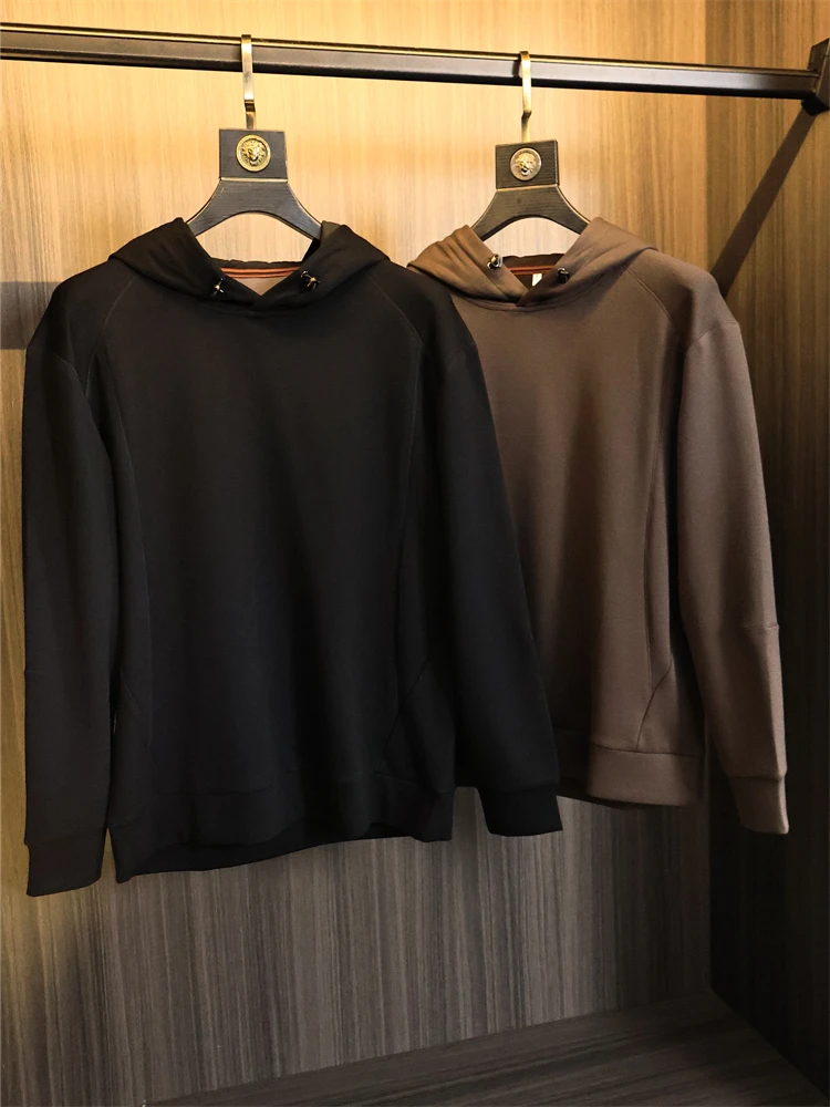 

Z Series Luxury Wool Blend High End Men's Casual Hoodie Jaet Loose Fit Versatile Comfortable Modern Sle Youth Pure Color