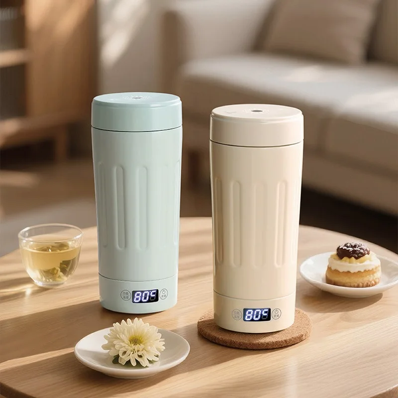 

Электрический чайник 110 В/220 В, портативный стакан для горячей воды из нержавеющей стали 304, чайник с контролем температуры, офисный термос, чашка 350 мл