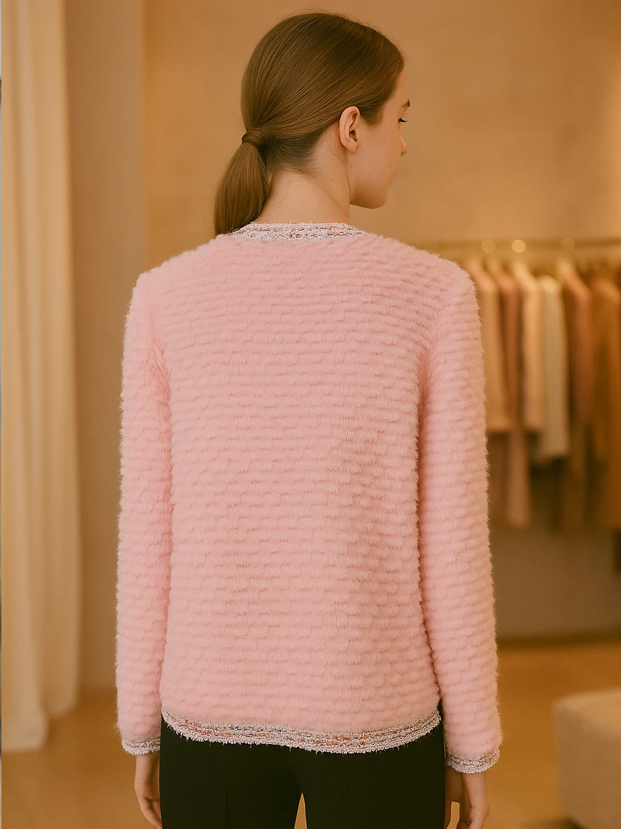 HDHOHR 2025 Nowe płaszcze z naturalnej futry mink dla kobiet, dzianinowe płaszcze z mink, kurtki z futrzanym kołnierzem ze skóry, ciepłe zimowe płaszcze futrzane dla kobiet