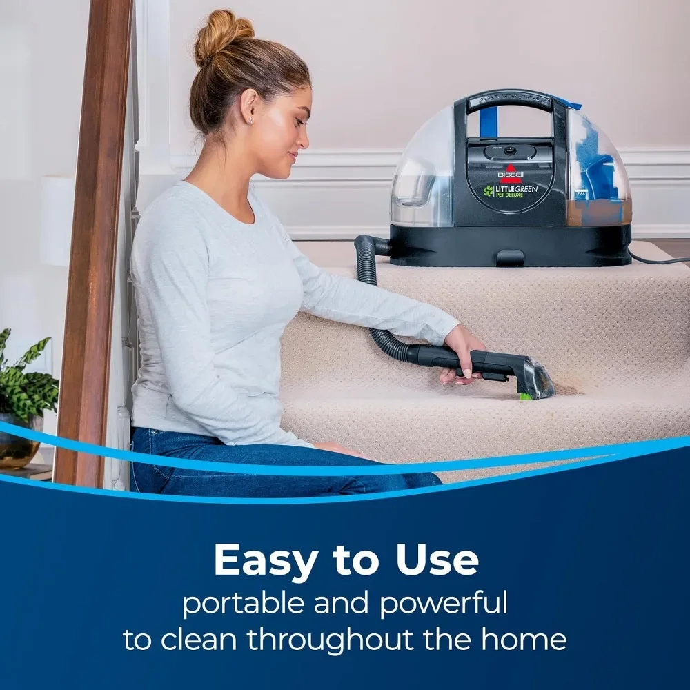 Deluxe Portable Carpet Cleaner and Car/Auto Detailer, PORTABLE & VERSATILE DESIGN. Easily clean multiple surfaces, Gray/Blue