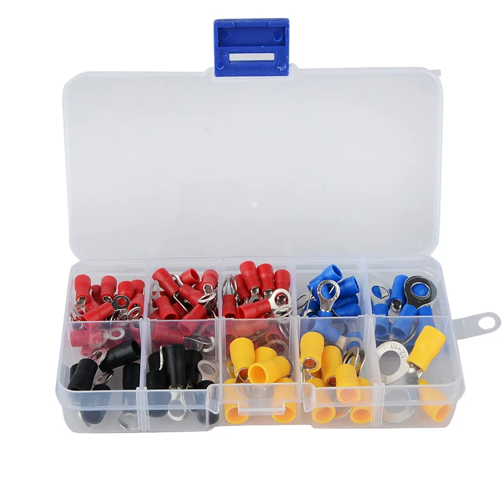 102/120/200/280/300pcs Assorted Ring Terminals Insulated Cable Connector Electrical Wire Crimp Butt Ring Ring Lugs Kit