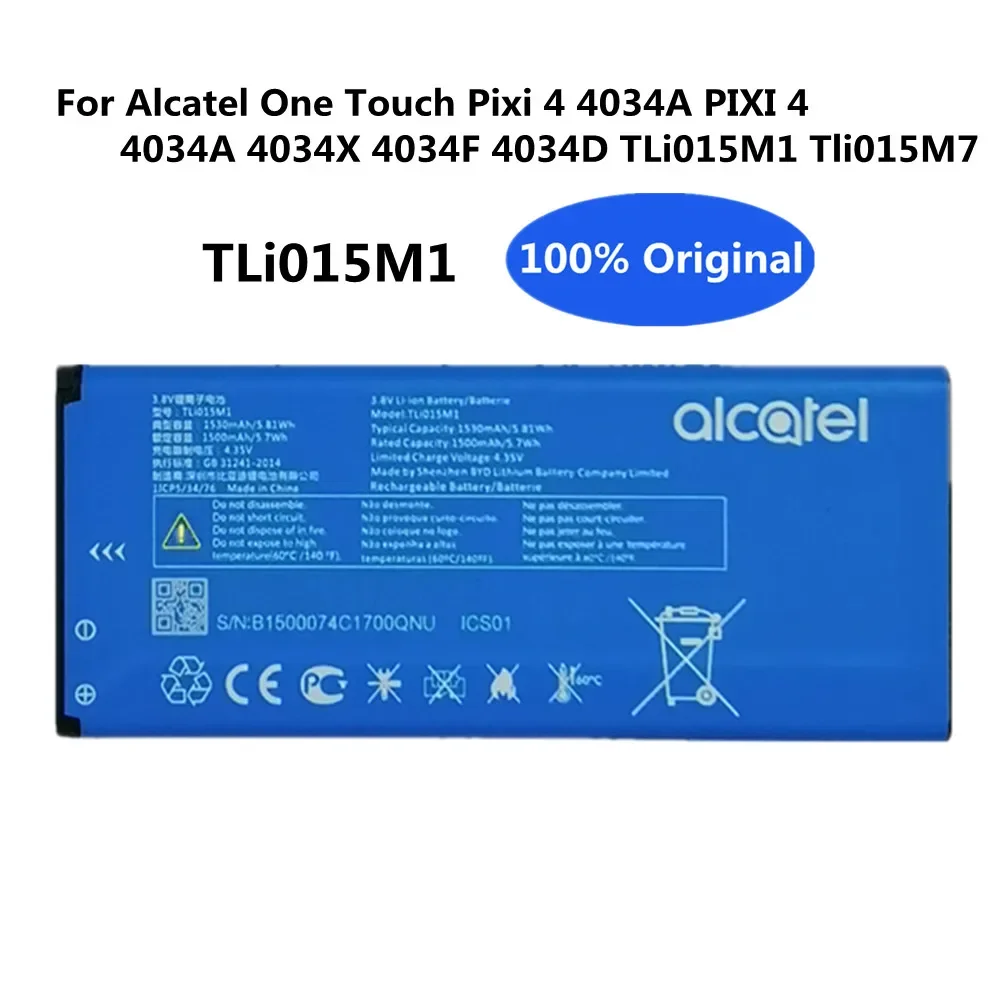 

Original TLi015M1 Tli015M7 Rechargable Battery For Alcatel One Touch Pixi 4 4034A PIXI 4 4034A 4034X 4034F 4034D Cell Phone