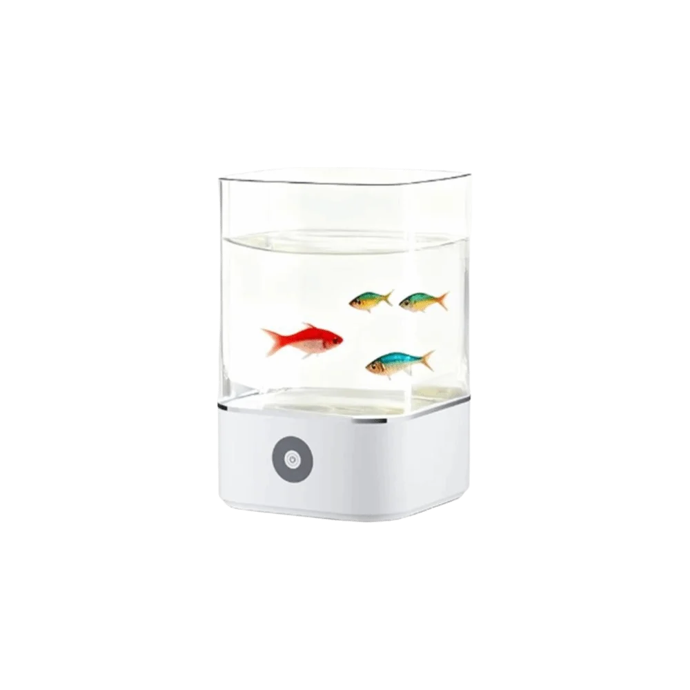Colorful Crystal Aquarium Night Light Dimmable Nightstand USB Powered Lamp Green Pothos Decor Color Changing Salt Lamp