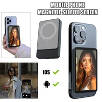 Pantalla de Monitor de Selfie de teléfono magnético, montaje magnético inalámbrico, cámara trasera de teléfono Vlog, conexión Bluetooth para Selfie en vivo