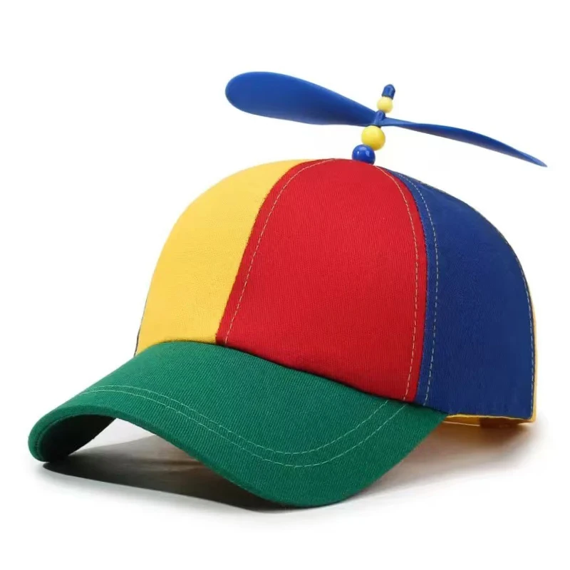 2026 Modische Neue Hip-Hop-Mütze Regenbogenfarben Blockiert Propeller-Baseballkappe Outdoor Alltags- und Pendler-Dekorations-Sonnenschutzmütze Unisex