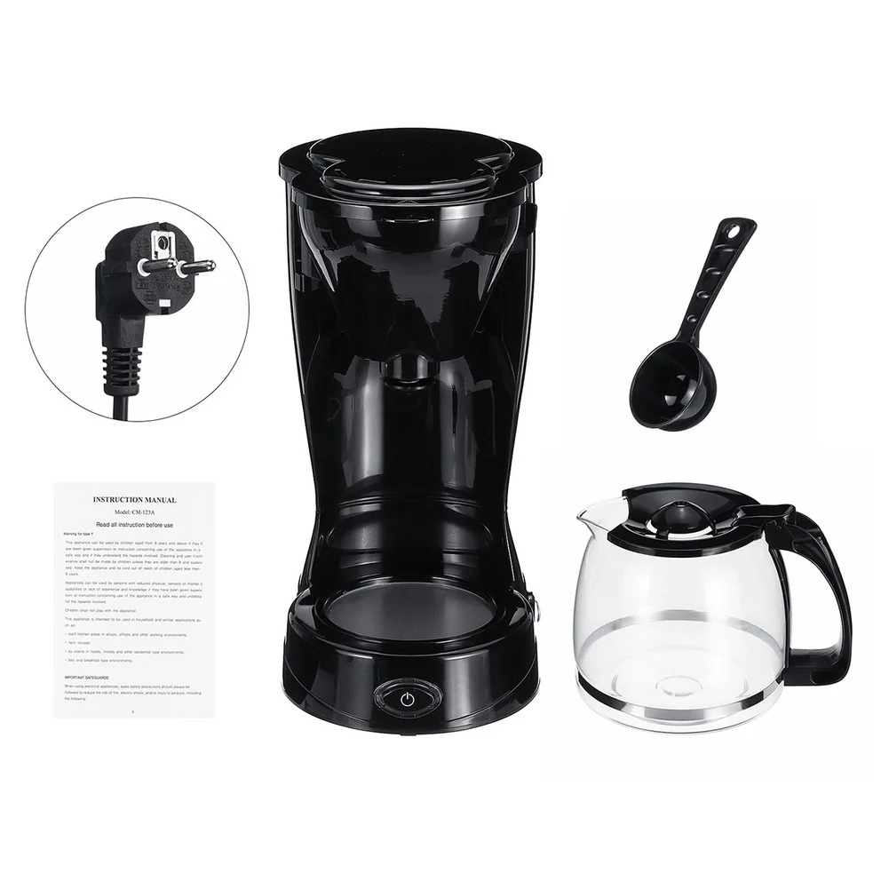 Auto Coffee Maker Drip Coffee Maker For Home Use Non-stick Coating Parts Semi-automatic Drip Brews Rich Aromatic Coffee