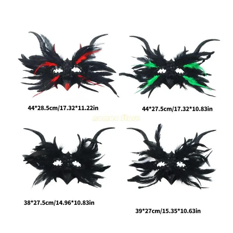 31BF レディース フェザー マスカレード マスク ベネチアン ハロウィン マルディグラ コスチューム マスク パーティー ダンス プロムマスク ハーフフェイスマスク ギフト