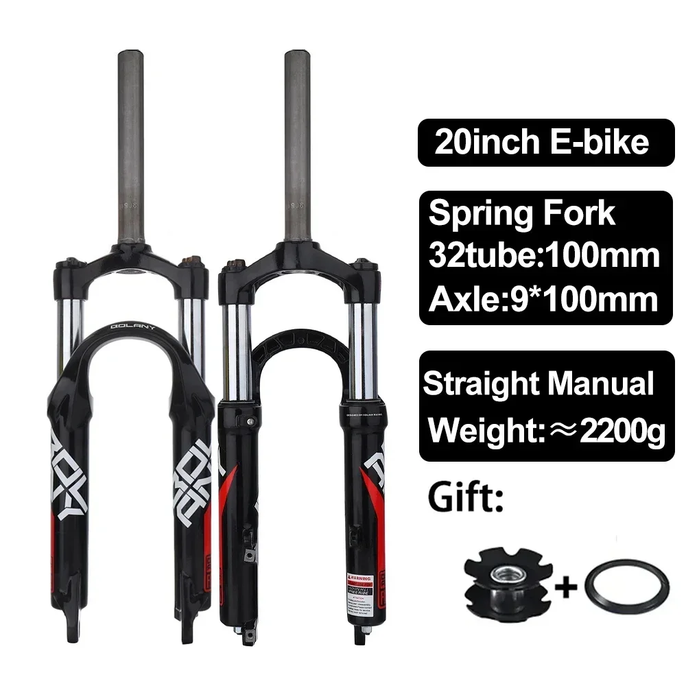 Bolany Folding Bike Suspension Fork Spring Shock Absorber 20 Inch Straight Tube Quick Release Bicycle Fork For Bmx Kids' Bikes