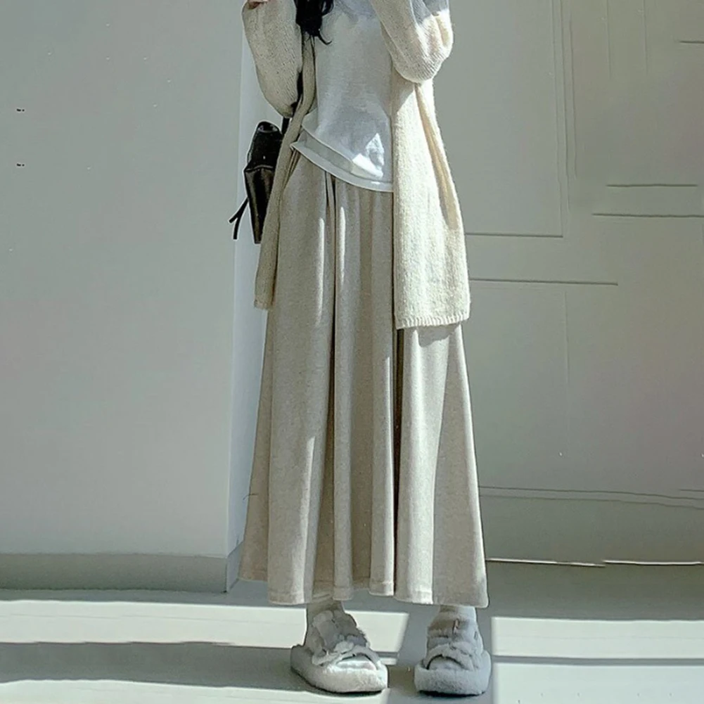 Black High Waist Skirt High Waist Loose Skirt Spring Slight Elastic Fabric Brand New Condition Comfortable Fit