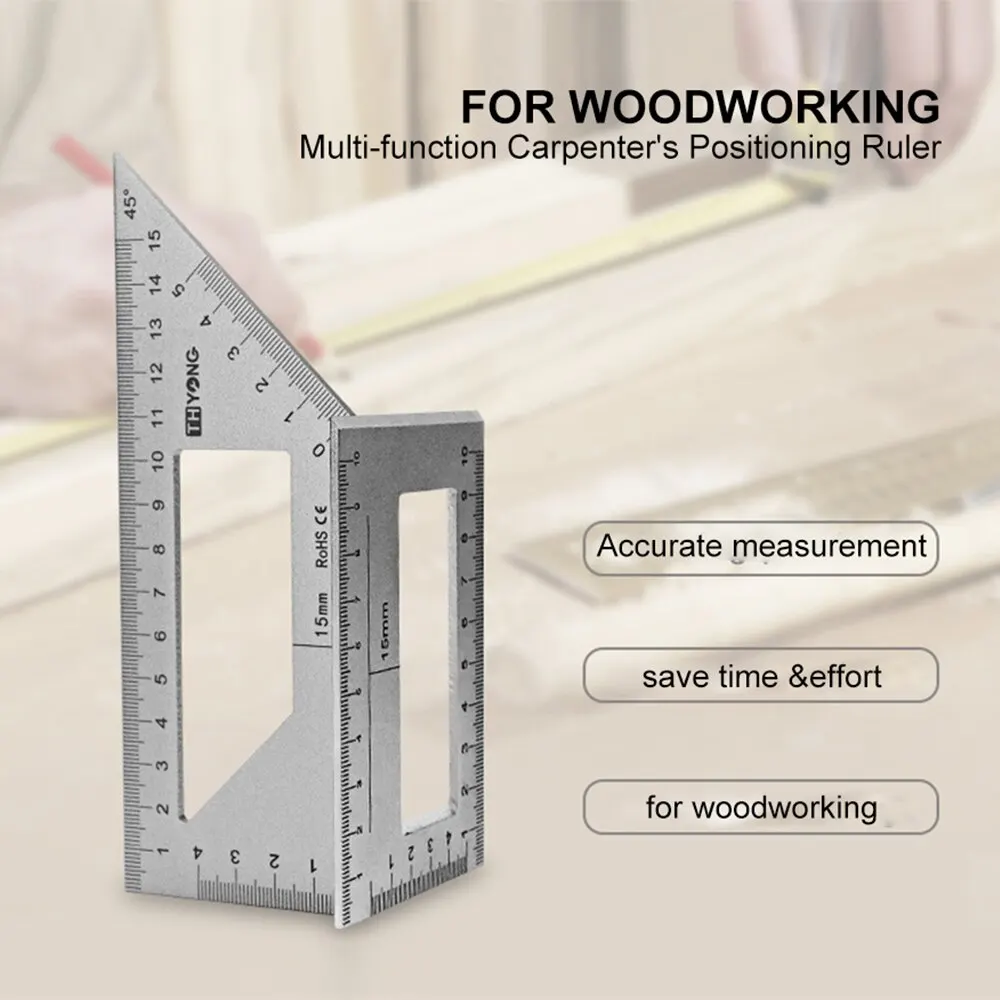 T-Type Woodworking Gauge Ruler Multifunction Ruler 45 90 Degree Gauge Rule Measurement Tool Carpentry Scribe Mark Line Measuring