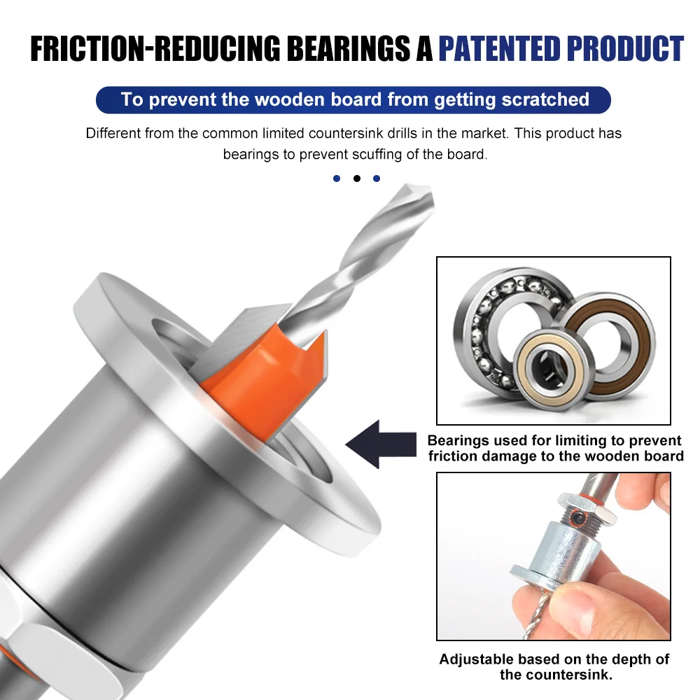 Forstner บิต hss Countersink Mata Bor เราเตอร์งานไม้บิต8mm ก้านเครื่องตัดมิลลิ่งสกรูสกัดเจาะไม้รื้อถอน